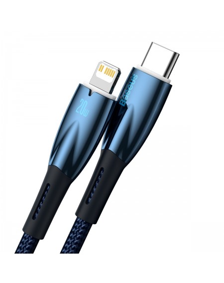 Baseus Glimmer Series fast charging cable USB-C - Lightning 20W 480Mbps 1m blue