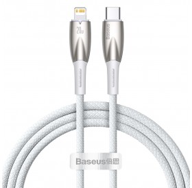 Baseus Glimmer Series cable with fast charging USB-C - Lightning 480Mb/s PD 20W 1m white