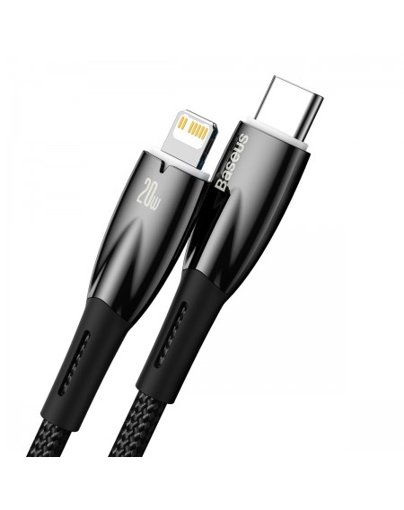 Baseus Glimmer Series cable with fast charging USB-C - Lightning 480Mb/s PD 20W 2m black