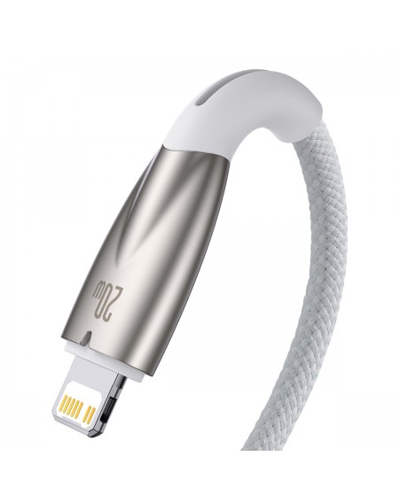 Baseus Glimmer Series cable with fast charging USB-C - Lightning 480Mb/s PD 20W 2m white