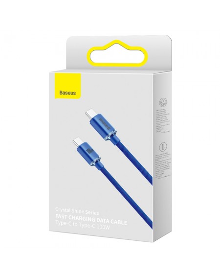 [RETURNED ITEM] Baseus Crystal Shine Series cable USB cable for fast charging and data transfer USB Type C - USB Type C 100W 2m blue (CAJY000703)