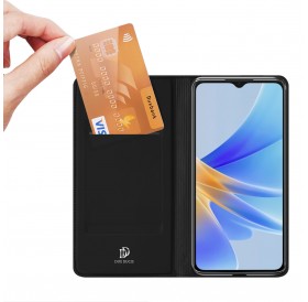 Dux Ducis Skin Pro case for Oppo A17 cover with flip card wallet stand black