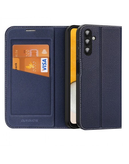 Dux Ducis Skin X2 case Samsung Galaxy A14 5G flip case wallet stand blue