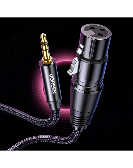 Ugreen audio cable 3.5mm mini jack (male) - XLR (female) 1m black (AV182)