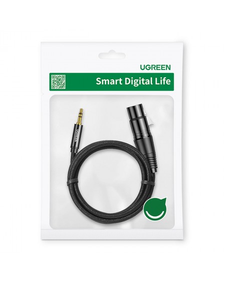 Ugreen audio cable 3.5mm mini jack (male) - XLR (female) 1m black (AV182)