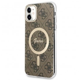 Set Guess GUBPN61H4EACSW Case+Charger iPhone 11 6.1" brown/brown hard case 4G Print MagSafe