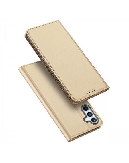 Dux Ducis Skin Pro Case For Samsung Galaxy A54 5G Flip Cover Card Wallet Stand Gold