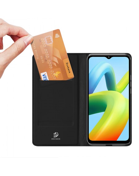 Dux Ducis Skin Pro Case for Xiaomi Redmi A1+ Flip Card Wallet Stand Black
