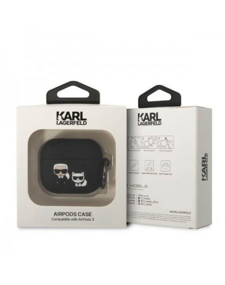 Karl Lagerfeld KLACA3SILKCK AirPods 3 cover black/black Silicone Karl &amp; Choupette