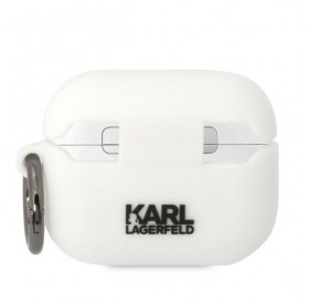 Karl Lagerfeld KLACAPSILKCW AirPods Pro cover white/white Silicone Karl &amp; Choupette