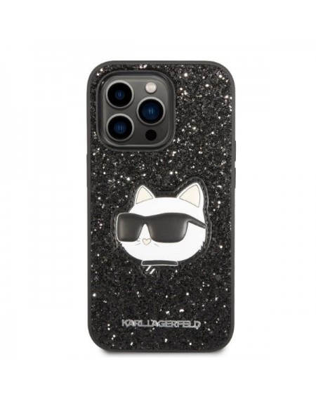 Karl Lagerfeld KLHCP14LG2CPK iPhone 14 Pro 6.1&quot; black/black hardcase Glitter Choupette Patch