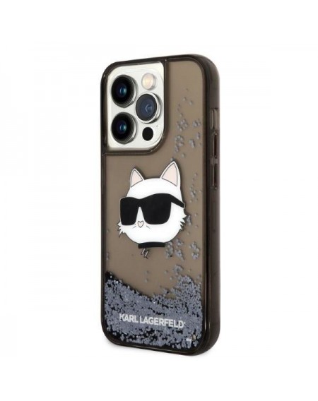 Karl Lagerfeld KLHCP14LLNCHCK iPhone 14 Pro 6.1&quot; black/black hardcase Glitter Choupette Head