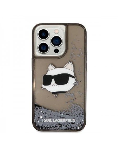 Karl Lagerfeld KLHCP14LLNCHCK iPhone 14 Pro 6.1&quot; black/black hardcase Glitter Choupette Head