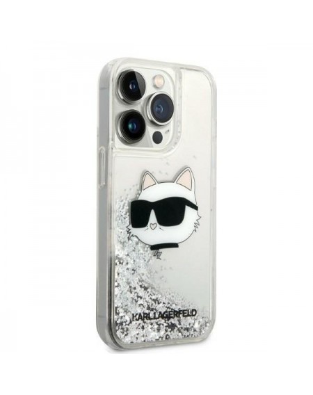 Karl Lagerfeld KLHCP14LLNHCCS iPhone 14 Pro 6.1&quot; silver/silver hardcase Glitter Choupette Head