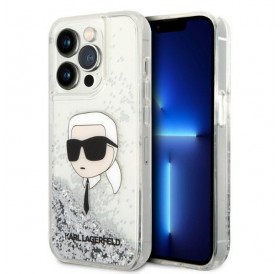 Karl Lagerfeld KLHCP14LLNKHCH iPhone 14 Pro 6.1&quot; silver/silver hardcase Glitter Karl Head