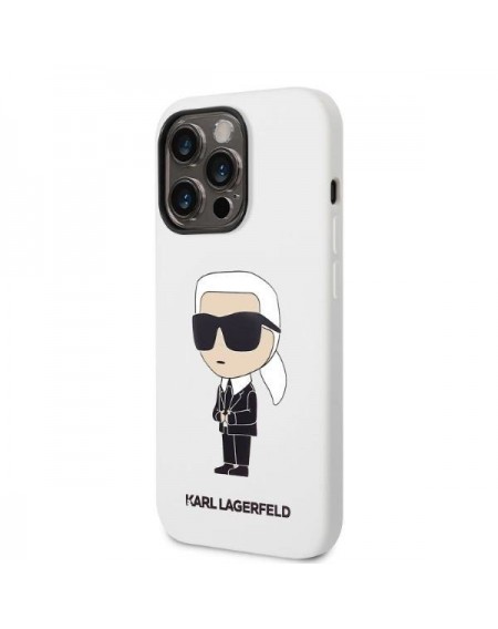 Karl Lagerfeld KLHCP14LSNIKBCH iPhone 14 Pro 6.1&quot; hardcase white/white Silicone Ikonik