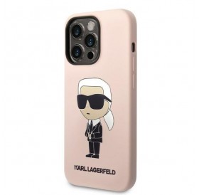 Karl Lagerfeld KLHCP14LSNIKBCP iPhone 14 Pro 6.1&quot; hardcase pink/pink Silicone Ikonik