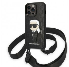 Karl Lagerfeld KLHCP14LSTKMK iPhone 14 Pro 6.1&quot; black/black hardcase Monogram Ikonik Patch