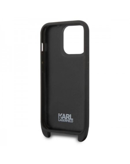 Karl Lagerfeld KLHCP14LSTMMK iPhone 14 Pro 6.1&quot; hardcase black/black Monogram Plaque Logo Strap