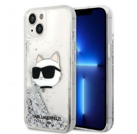 Karl Lagerfeld KLHCP14MLNHCCS iPhone 14 Plus 6.7&quot; silver/silver hardcase Glitter Choupette Head
