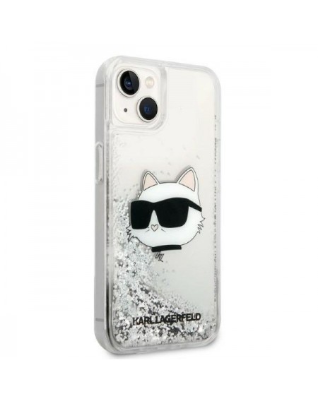 Karl Lagerfeld KLHCP14MLNHCCS iPhone 14 Plus 6.7&quot; silver/silver hardcase Glitter Choupette Head