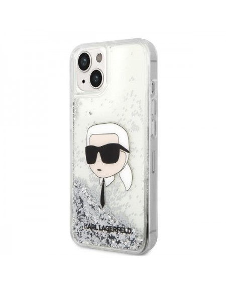 Karl Lagerfeld KLHCP14MLNKHCH iPhone 14 Plus 6.7&quot; silver/silver hardcase Glitter Karl Head