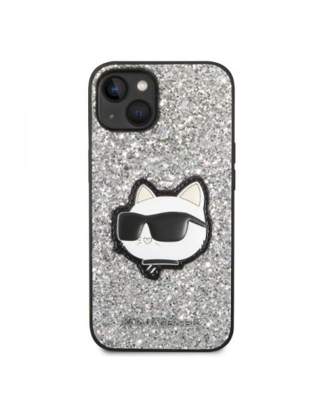 Karl Lagerfeld KLHCP14SG2CPS iPhone 14 6.1&quot; silver/silver hardcase Glitter Choupette Patch