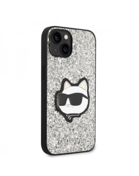 Karl Lagerfeld KLHCP14SG2CPS iPhone 14 6.1&quot; silver/silver hardcase Glitter Choupette Patch