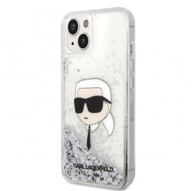 Karl Lagerfeld KLHCP14SLNKHCH iPhone 14 6.1&quot; silver/silver hardcase Glitter Karl Head