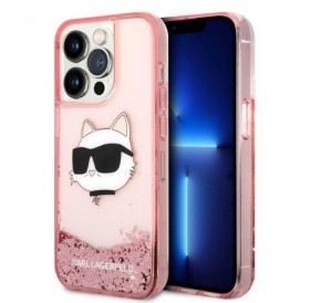Karl Lagerfeld KLHCP14XLNCHCP iPhone 14 Pro Max 6.7&quot; pink/pink hardcase Glitter Choupette Head