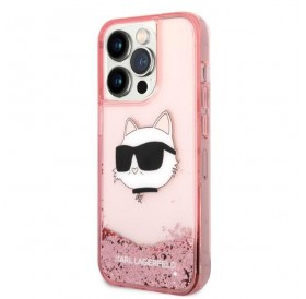 Karl Lagerfeld KLHCP14XLNCHCP iPhone 14 Pro Max 6.7&quot; pink/pink hardcase Glitter Choupette Head