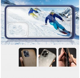 Clear 3in1 case for Samsung Galaxy A14 silicone cover with frame blue