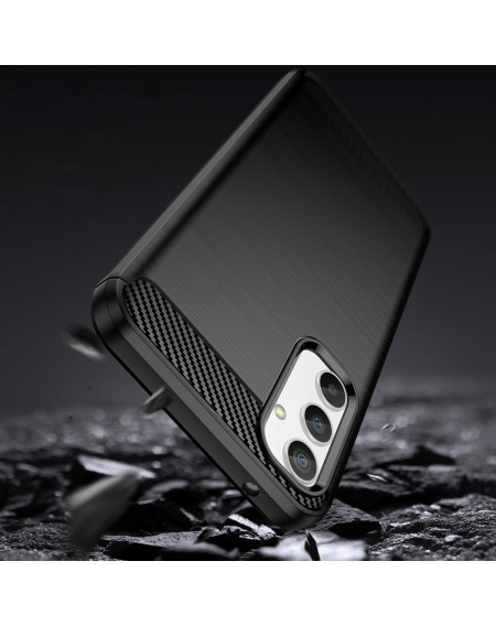 Carbon Case for Samsung Galaxy A34 5G flexible silicone carbon cover black