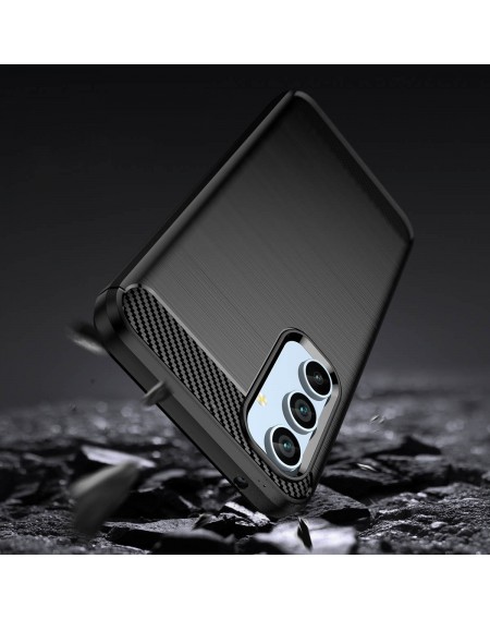 Carbon Case for Samsung Galaxy A54 5G flexible silicone carbon cover black