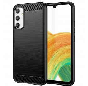 Carbon Case for Samsung Galaxy A04e flexible silicone carbon cover black