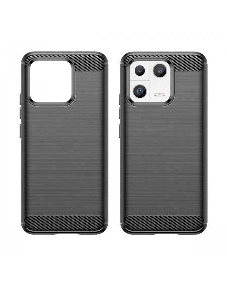 Carbon Case case for Xiaomi 13 flexible silicone carbon cover black