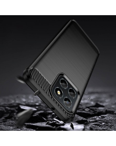 Carbon Case case for Honor X8 5G flexible silicone carbon cover black