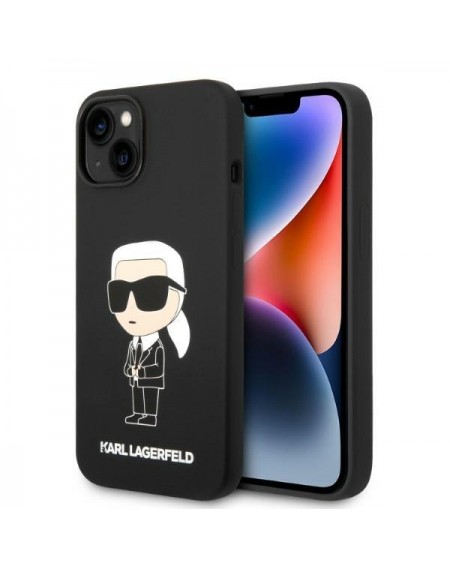 Karl Lagerfeld KLHMP14SSNIKBCK iPhone 14 6.1&quot; hardcase black/black Silicone Ikonik Magsafe