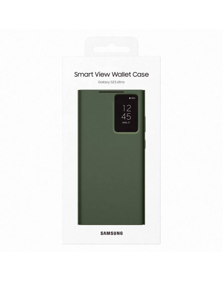 Samsung Smart View Wallet Case for Samsung Galaxy S23 Ultra Case with Smart Flip Window Card Wallet khaki (EF-ZS918CGEGWW)
