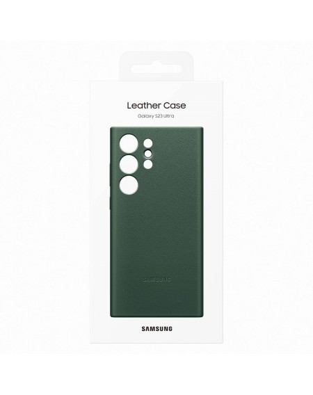 Samsung Leather Cover case for Samsung Galaxy S23 Ultra case made of natural leather green (EF-VS918LGEGWW)