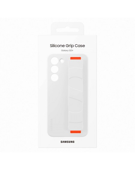 Samsung Silicone Grip Cover Case for Samsung Galaxy S23+ silicone case with wrist strap white (EF-GS916TWEGWW)