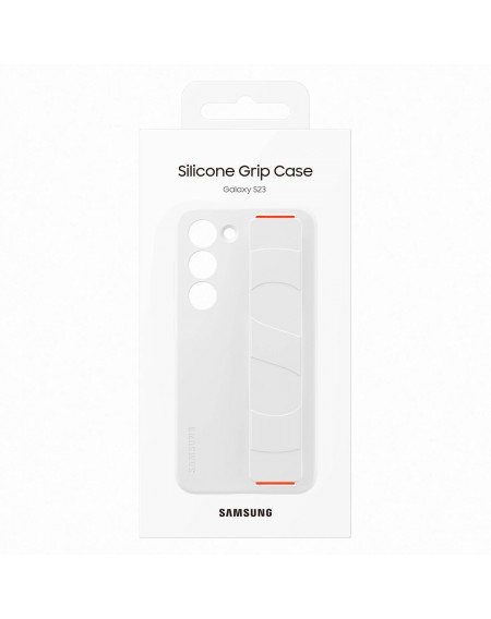 Samsung Silicone Grip Cover Case for Samsung Galaxy S23 silicone case with wrist strap white (EF-GS911TWEGWW)