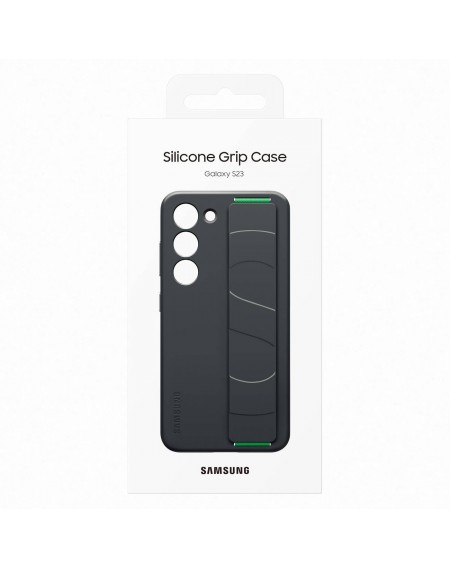 Samsung Silicone Grip Cover Case for Samsung Galaxy S23 silicone cover with wrist strap black (EF-GS911TBEGWW)