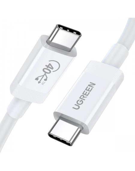 Ugreen cable USB4 40Gb/s USB-C - USB-C PD 100W 0.8m white (US506)