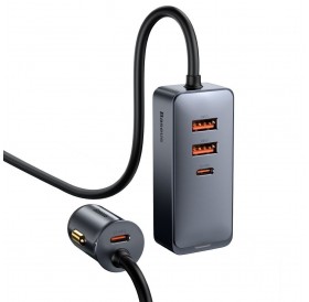 [RETURNED ITEM] Baseus Share Together car charger 2x USB / 2x USB Type C 120W PPS Quick Charge Power Delivery gray (CCBT-A0G)