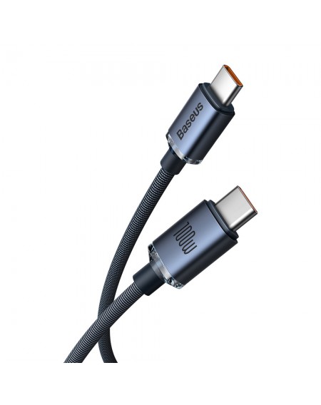 [RETURNED ITEM] Baseus Crystal Shine Series cable USB cable for fast charging and data transfer USB Type C - USB Type C 100W 2m black (CAJY000701)