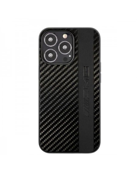 AMG AMHCP13LBLSCA iPhone 13 Pro / 13 6.1&quot; black/black hardcase Carbon Stripe&amp;Embossed