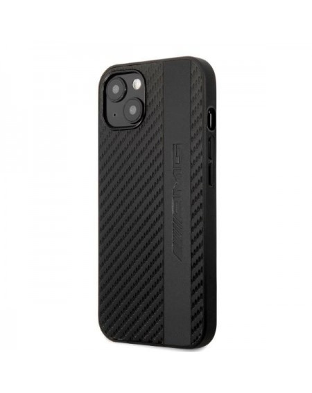 AMG AMHCP13MBLSCA iPhone 13 6.1&quot; black/black hardcase Carbon Stripe&amp;Embossed