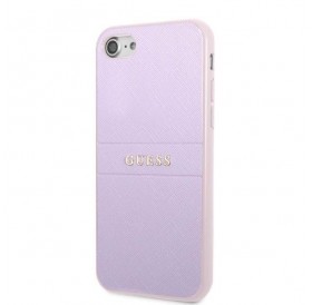 Guess GUHCI8PSASBPU iPhone 7/8 / SE 2020 / SE 2022 hardcase purple/purple Saffiano Hot Stamp &amp; Metal Logo