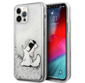 Karl Lagerfeld KLHCP12LGCFS iPhone 12 Pro Max 6.7&quot; silver/silver hardcase Liquid Glitter Choupette Fun